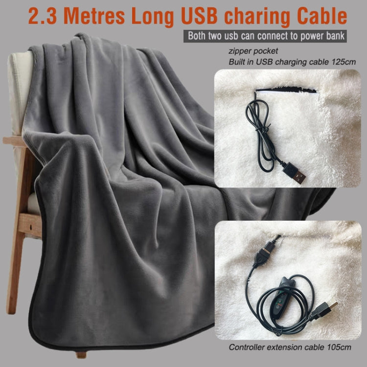 เวอร์ชันคอนโทรลเลอร์ เวลาปรับอุณหภูมิ USB เครื่องทำความร้อนไฟฟ้า ผ้าคลุมไหล่ แผ่นทำความร้อนแบบผ้าห่ม, 76x150cm