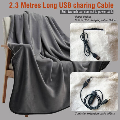เวอร์ชันคอนโทรลเลอร์ เวลาปรับอุณหภูมิ USB เครื่องทำความร้อนไฟฟ้า ผ้าคลุมไหล่ แผ่นทำความร้อนแบบผ้าห่ม, 76x150cm