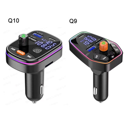 รถบลูทูธ MP3 พร้อมพอร์ต TYPE-C PD ชาร์จเครื่องส่งสัญญาณ FM, Q9, Q10