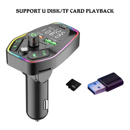 รถบลูทูธ MP3 พร้อมพอร์ต TYPE-C PD ชาร์จเครื่องส่งสัญญาณ FM, Q9, Q10