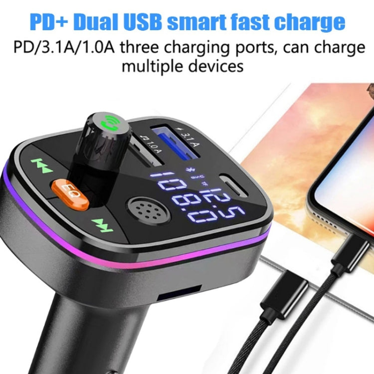 รถบลูทูธ MP3 พร้อมพอร์ต TYPE-C PD ชาร์จเครื่องส่งสัญญาณ FM, Q9, Q10