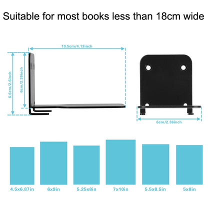 โครงยึดผนังชั้นวางหนังสือแขวนผนังสแตนเลสที่ซ่อนอยู่, Stainless Steel Shelf White