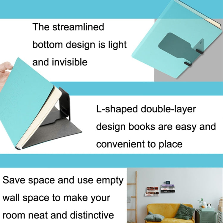 โครงยึดผนังชั้นวางหนังสือแขวนผนังสแตนเลสที่ซ่อนอยู่, Stainless Steel Shelf White