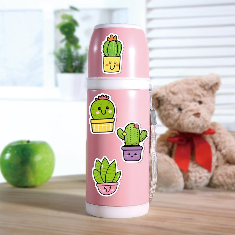 3 ชุด 50 ชิ้น/เซ็ตการ์ตูนแคคตัส DIY คู่มือสติกเกอร์ตกแต่งดอกไม้สติกเกอร์กันน้ำแล็ปท็อป, Cactus
