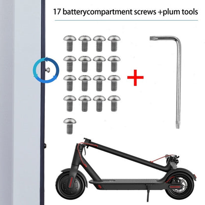 17 ชิ้น/เซ็ตสำหรับ Xiaomi Mijia M365 Pro ช่องใส่แบตเตอรี่ฐานแผ่นพลัมสกรู, 17pcs/set Screws