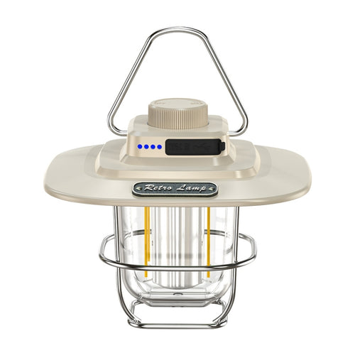 LY02 LED Retro Lantern Hand Tent Lamp USB Charging Light แคมป์ปิ้ง, LY02 White, LY02 Black, LY02 Green
