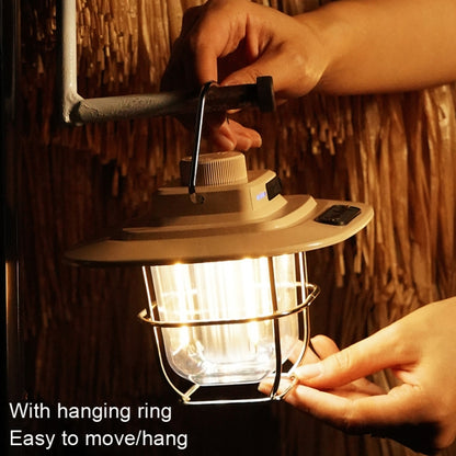 LY02 LED Retro Lantern Hand Tent Lamp USB Charging Light แคมป์ปิ้ง, LY02 White, LY02 Black, LY02 Green