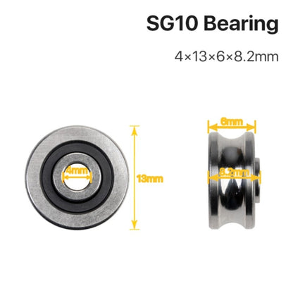 10pcs 4x13x6mm สองแถวลูกปัด U-slot เครื่องเย็บปักถักร้อยคู่มือตลับลูกปืนเครื่องพิมพ์ 3D, SG10