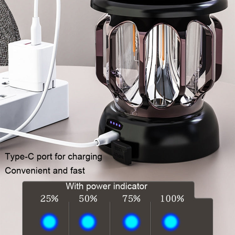 LH-B46 LED Retro Tent Light สะดวกชาร์จ USB ไฟตั้งแคมป์, LH-B46 White, LH-B46 Green, LH-B46 Black