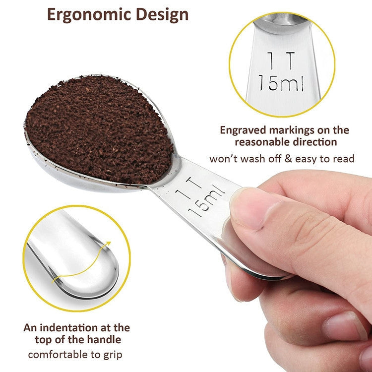 YG-MC12 304 ช้อนกาแฟสแตนเลสแบบหนา Scales Scaling Spoon, Small