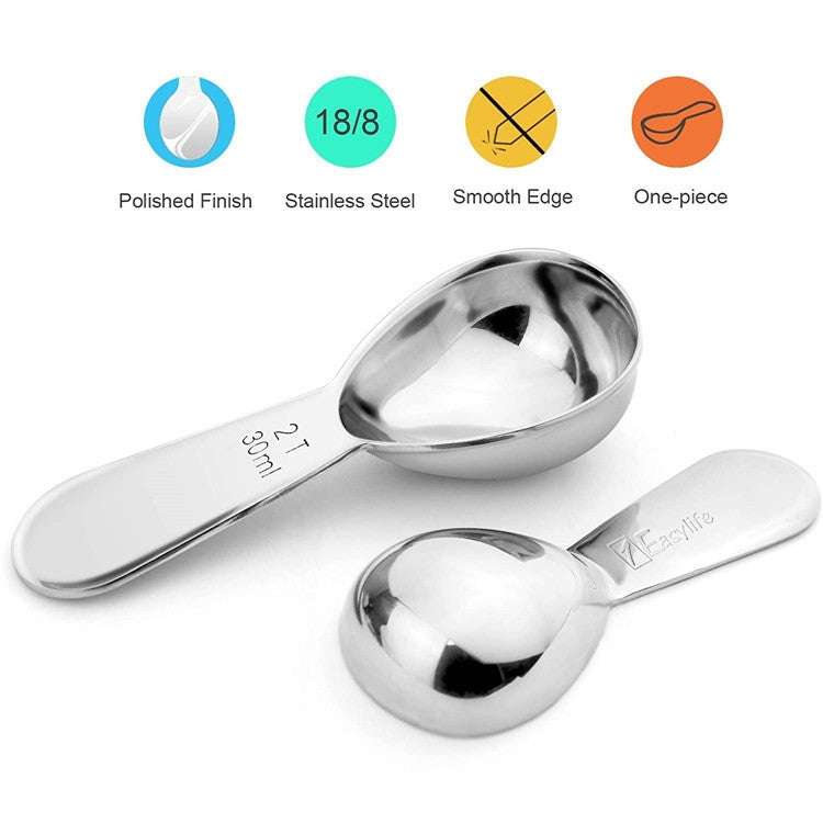 YG-MC12 304 ช้อนกาแฟสแตนเลสแบบหนา Scales Scaling Spoon, Small
