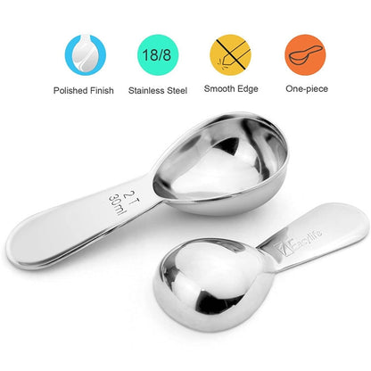 YG-MC12 304 ช้อนกาแฟสแตนเลสแบบหนา Scales Scaling Spoon, Small