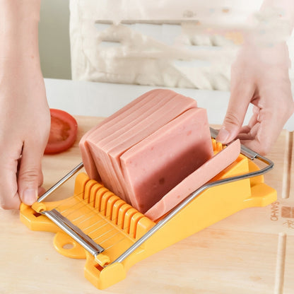 JA-958 2pcs Lunch Meat Ham Slicer เครื่องตัดผลไม้ในครัวเรือน Banana Sliced Kitchen Egg Cutter, JA-958 Ham Slicer (White), JA-958 Ham Slicer (Yellow)
