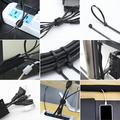 ชุดจัดการสายไฟปลอกสายเคเบิลพร้อมคลิปหนีบสายซิป, 5 In 1, 3 In 1 0.5m Kit, 4pcs Zipper Ties, 3 In 1 5m Kit