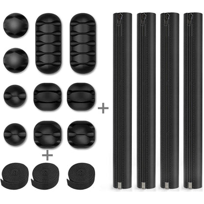 ชุดจัดการสายไฟปลอกสายเคเบิลพร้อมคลิปหนีบสายซิป, 5 In 1, 3 In 1 0.5m Kit, 4pcs Zipper Ties, 3 In 1 5m Kit