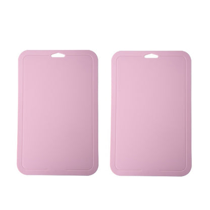 2 ชิ้นเด็กเสริมเขียงผลไม้และผักตัดกระดานพลาสติก, 2pcs Pink, 2pcs Green