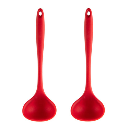 เครื่องครัวซิลิโคนทนอุณหภูมิสูงแบบไม่ติดกระทะ 2 ชิ้น สไตล์:, Spatula, Soup Spoon, Leak Spoon, Spaghetti Claw, Rice Spoon, Leak Shovel, Scrape, Brush, Food Clip
