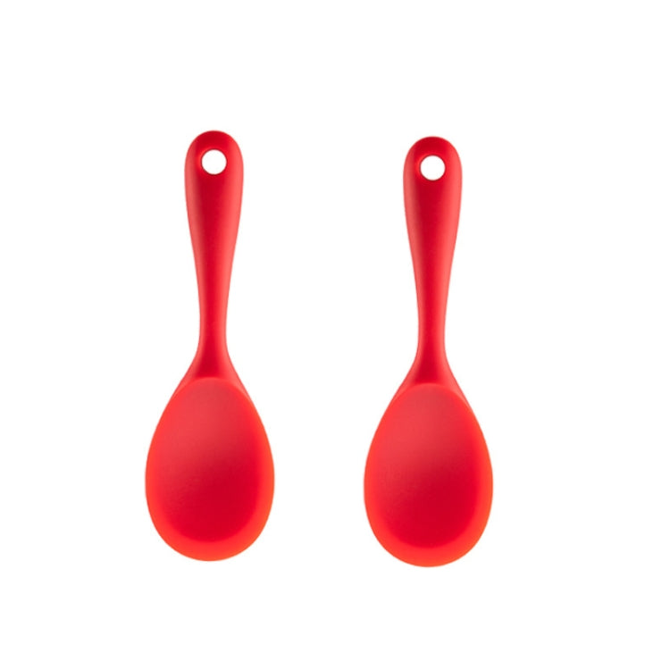 เครื่องครัวซิลิโคนทนอุณหภูมิสูงแบบไม่ติดกระทะ 2 ชิ้น สไตล์:, Spatula, Soup Spoon, Leak Spoon, Spaghetti Claw, Rice Spoon, Leak Shovel, Scrape, Brush, Food Clip