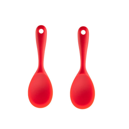 เครื่องครัวซิลิโคนทนอุณหภูมิสูงแบบไม่ติดกระทะ 2 ชิ้น สไตล์:, Spatula, Soup Spoon, Leak Spoon, Spaghetti Claw, Rice Spoon, Leak Shovel, Scrape, Brush, Food Clip