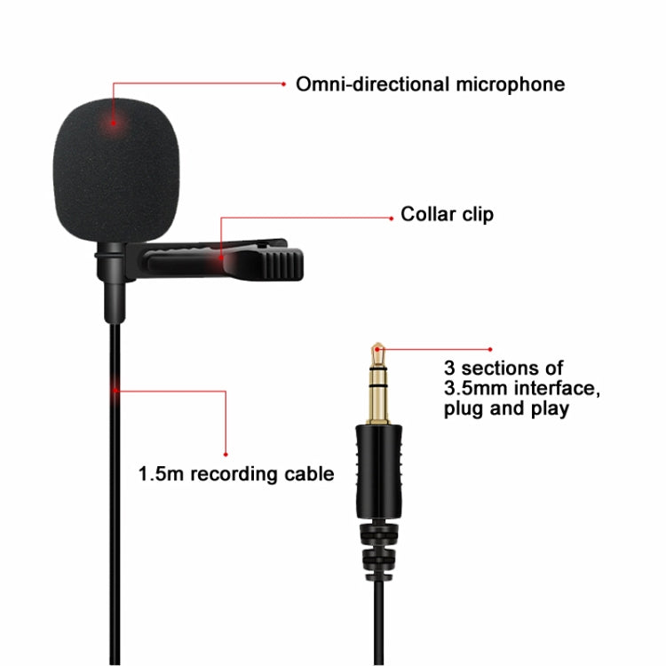 สำหรับ Rode Wireless Camera Lavalier Microphone ความยาว 1.5m, LM16