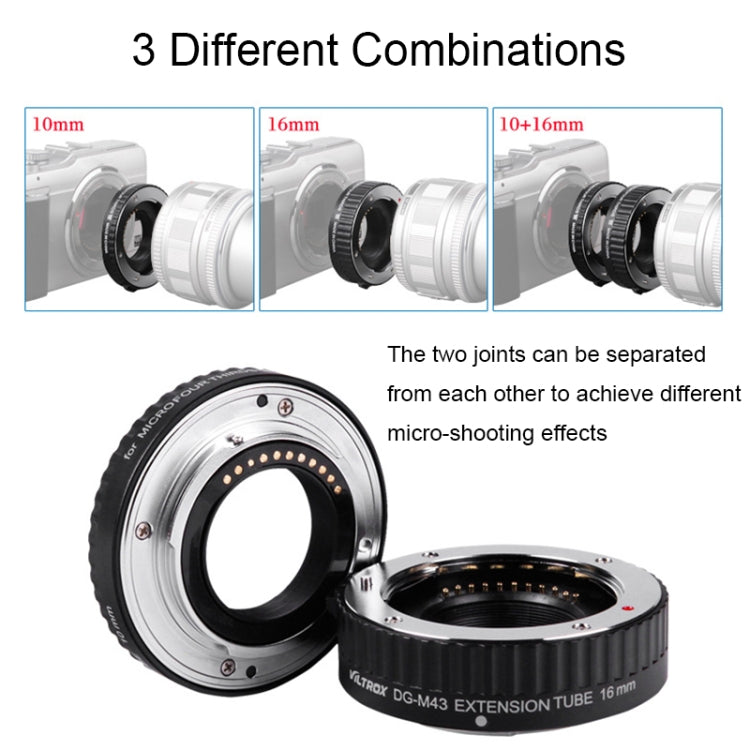 สำหรับกล้อง Panasonic/Olympus VILTROX DG-M43 ชุดวงแหวนมาโครวงแหวนระยะใกล้อัตโนมัติ