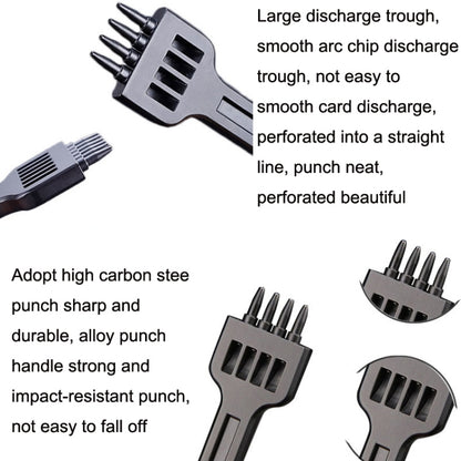 ER061 DIY มือเย็บหนังรอบ Punch เครื่องมือ โลหะผสมเหล็กพลาทูนวิ่งสไตล์:, 4mm Set, 5mm Set, 6mm Set, 4mm-2 Holes, 4mm-4 Holes, 4mm-6 Holes, 5mm-2 Holes, 5mm-4 Holes, 5mm-6 Holes, 6mm-2 Holes, 6mm-4 Holes, 6mm-6 Holes
