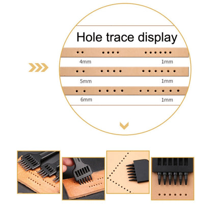 ER061 DIY มือเย็บหนังรอบ Punch เครื่องมือ โลหะผสมเหล็กพลาทูนวิ่งสไตล์:, 4mm Set, 5mm Set, 6mm Set, 4mm-2 Holes, 4mm-4 Holes, 4mm-6 Holes, 5mm-2 Holes, 5mm-4 Holes, 5mm-6 Holes, 6mm-2 Holes, 6mm-4 Holes, 6mm-6 Holes