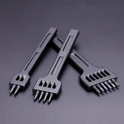 ER061 DIY มือเย็บหนังรอบ Punch เครื่องมือ โลหะผสมเหล็กพลาทูนวิ่งสไตล์:, 4mm Set, 5mm Set, 6mm Set, 4mm-2 Holes, 4mm-4 Holes, 4mm-6 Holes, 5mm-2 Holes, 5mm-4 Holes, 5mm-6 Holes, 6mm-2 Holes, 6mm-4 Holes, 6mm-6 Holes