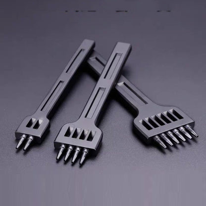 ER061 DIY มือเย็บหนังรอบ Punch เครื่องมือ โลหะผสมเหล็กพลาทูนวิ่งสไตล์:, 4mm Set, 5mm Set, 6mm Set, 4mm-2 Holes, 4mm-4 Holes, 4mm-6 Holes, 5mm-2 Holes, 5mm-4 Holes, 5mm-6 Holes, 6mm-2 Holes, 6mm-4 Holes, 6mm-6 Holes