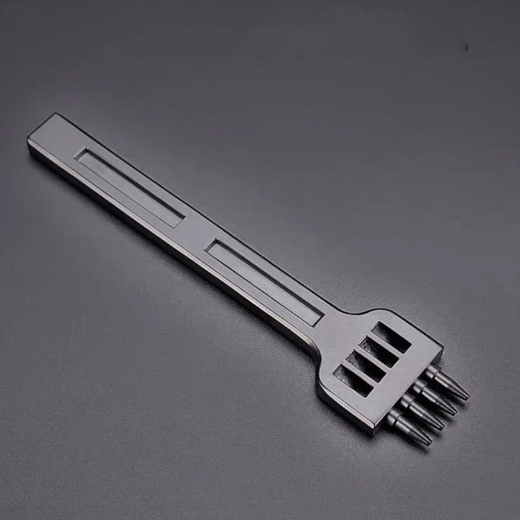 ER061 DIY มือเย็บหนังรอบ Punch เครื่องมือ โลหะผสมเหล็กพลาทูนวิ่งสไตล์:, 4mm Set, 5mm Set, 6mm Set, 4mm-2 Holes, 4mm-4 Holes, 4mm-6 Holes, 5mm-2 Holes, 5mm-4 Holes, 5mm-6 Holes, 6mm-2 Holes, 6mm-4 Holes, 6mm-6 Holes