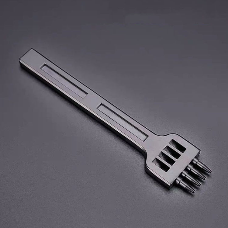 ER061 DIY มือเย็บหนังรอบ Punch เครื่องมือ โลหะผสมเหล็กพลาทูนวิ่งสไตล์:, 4mm Set, 5mm Set, 6mm Set, 4mm-2 Holes, 4mm-4 Holes, 4mm-6 Holes, 5mm-2 Holes, 5mm-4 Holes, 5mm-6 Holes, 6mm-2 Holes, 6mm-4 Holes, 6mm-6 Holes
