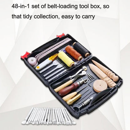 ชุดเครื่องมือ DIY เครื่องหนังแฮนด์เมด ชุดเครื่องมือเย็บผ้า, 48 In 1 Set