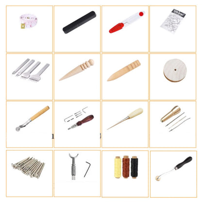 ชุดเครื่องมือ DIY เครื่องหนังแฮนด์เมด ชุดเครื่องมือเย็บผ้า, 48 In 1 Set