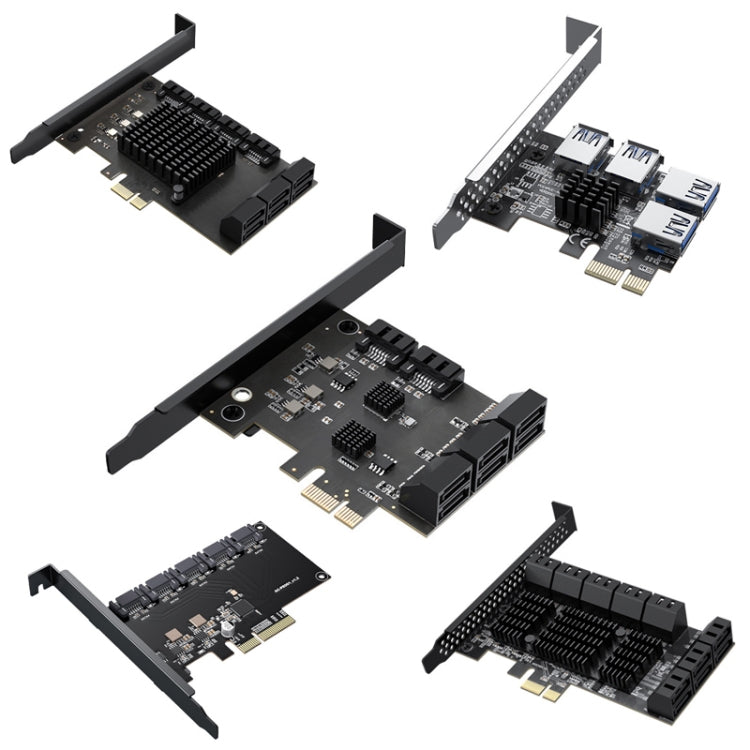 SATA3.0 การ์ดโรตารีคอมพิวเตอร์เดสก์ท็อป Solid State Hard Disk, สไตล์:, PCIE X1 To 10 Ports