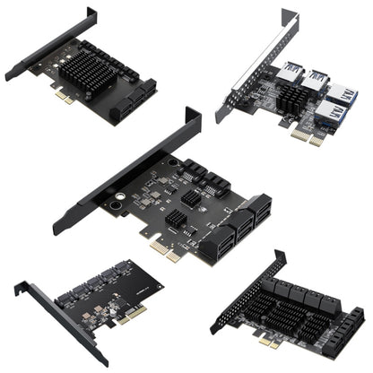SATA3.0 การ์ดโรตารีคอมพิวเตอร์เดสก์ท็อป Solid State Hard Disk, สไตล์:, PCIE X1 To 10 Ports