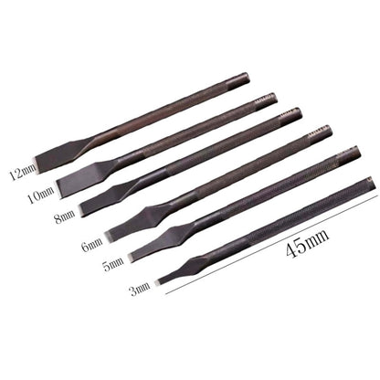 ER018 2pcs Card Position Cut Cowhide Leather Word Cut เครื่องมือ DIY, 3mm, 5mm, 6mm, 8mm, 10mm, 12mm
