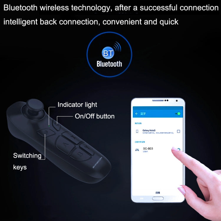 VR SHINECON SC-B03 VR Game Wireless Bluetooth Remote Control Handle Selfie Stick Remote Control การเล่นวิดีโอ, SC-B03