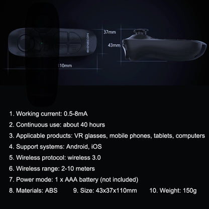 VR SHINECON SC-B03 VR Game Wireless Bluetooth Remote Control Handle Selfie Stick Remote Control การเล่นวิดีโอ, SC-B03