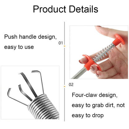5 ชิ้นมัลติฟังก์ชั่สี่กรงเล็บหัวคีบ Bendable ท่อขุดลอกท่อระบายน้ำ, 60cm 2, 90cm, 160cm, 200cm