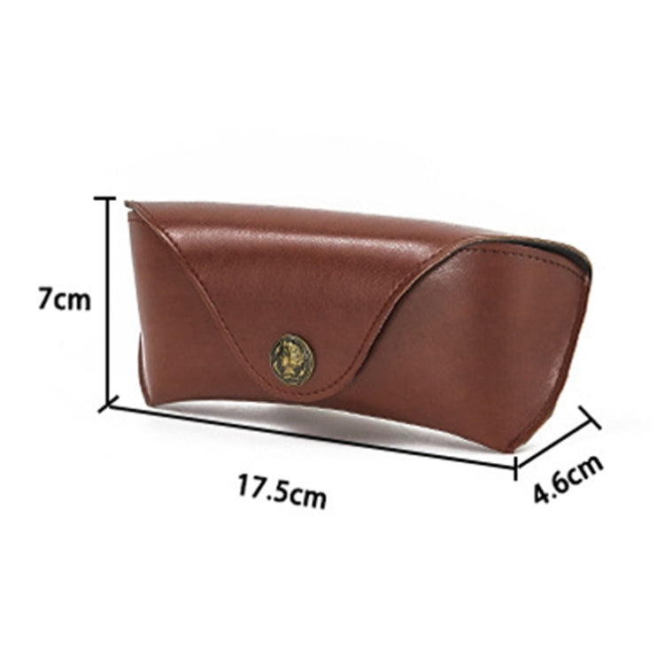 E5521 กล่องเก็บแว่นตาหนัง PU ย้อนยุคเรียบง่าย, PU Green, PU Brown
