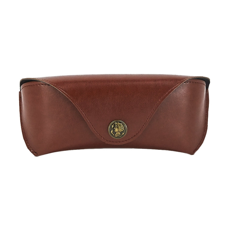 E5521 กล่องเก็บแว่นตาหนัง PU ย้อนยุคเรียบง่าย, PU Green, PU Brown