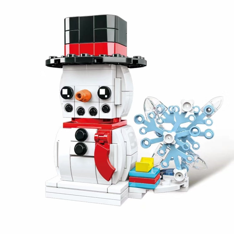 ธีมคริสต์มาสบล็อกตัวต่อของเล่นปริศนาอนุภาคขนาดเล็ก, 10089A Christmas Grandma, 10089B Christmas Snowman, 10089C Christmas Elk, 10089D Santa Claus