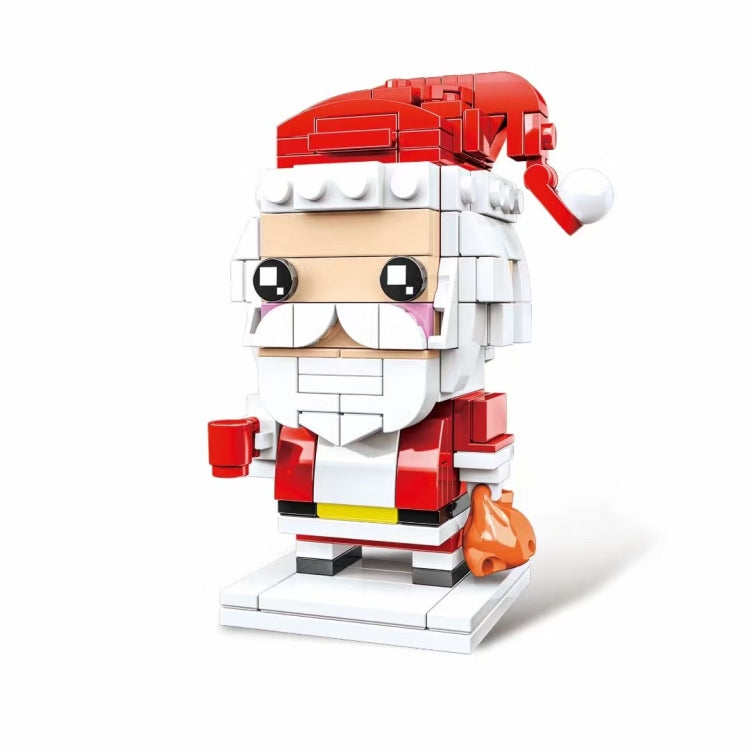 ธีมคริสต์มาสบล็อกตัวต่อของเล่นปริศนาอนุภาคขนาดเล็ก, 10089A Christmas Grandma, 10089B Christmas Snowman, 10089C Christmas Elk, 10089D Santa Claus