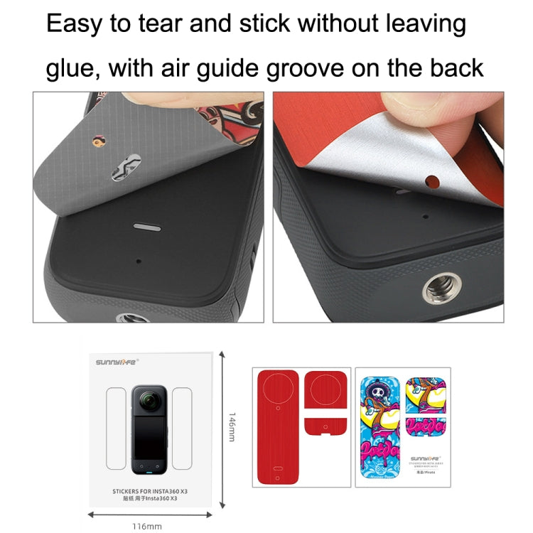 Sunnylife IST-TZ485 สำหรับ DJI Insta360 X3 Panoramic กล้อง PVC Protection Scraper Film สติกเกอร์