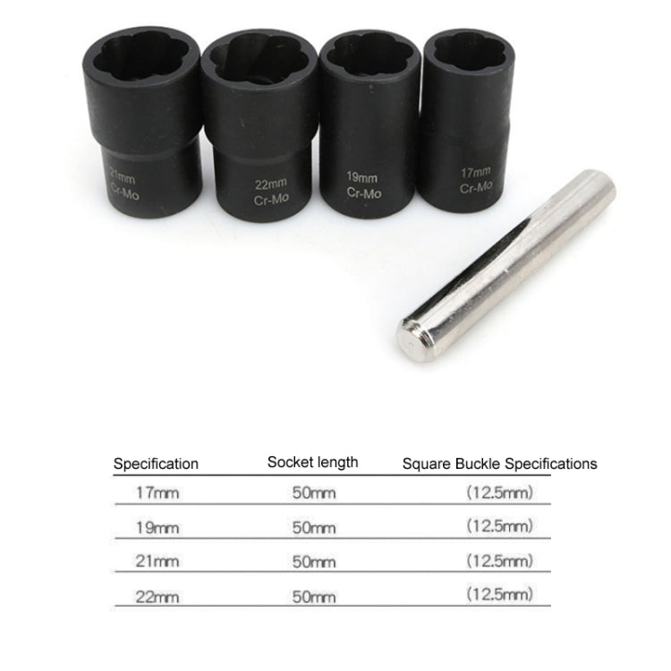 รถ ยางเสียหายอ่อนนุชชุดประแจซ็อกเก็ตกำจัดลื่น, 4 In 1 Wrench Set