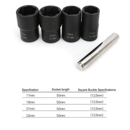 รถ ยางเสียหายอ่อนนุชชุดประแจซ็อกเก็ตกำจัดลื่น, 4 In 1 Wrench Set