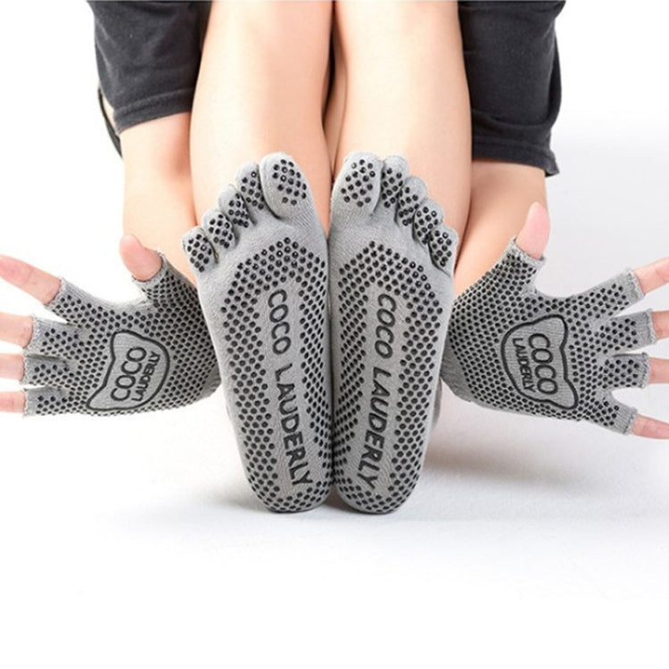 ถุงมือกีฬาโยคะเปิดนิ้วกันลื่น + ชุดถุงเท้าโยคะห้านิ้ว, Gloves+Socks Black, Gloves+Socks Grey, Gloves+Socks Red, Gloves+Socks Purple, Gloves+Socks Blue, Gloves+Socks Open Toe Black, Gloves+Socks Open Toe Gray, Gloves+Socks Open Toe Red                  ...