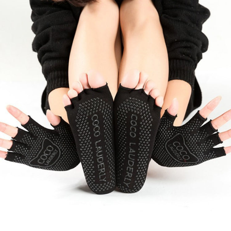 ถุงมือกีฬาโยคะเปิดนิ้วกันลื่น + ชุดถุงเท้าโยคะห้านิ้ว, Gloves+Socks Black, Gloves+Socks Grey, Gloves+Socks Red, Gloves+Socks Purple, Gloves+Socks Blue, Gloves+Socks Open Toe Black, Gloves+Socks Open Toe Gray, Gloves+Socks Open Toe Red                  ...