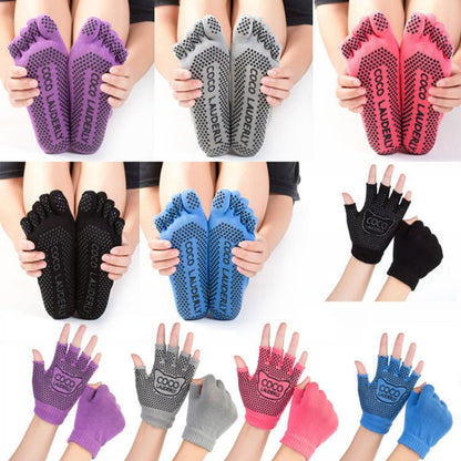 ถุงมือกีฬาโยคะเปิดนิ้วกันลื่น + ชุดถุงเท้าโยคะห้านิ้ว, Gloves+Socks Black, Gloves+Socks Grey, Gloves+Socks Red, Gloves+Socks Purple, Gloves+Socks Blue, Gloves+Socks Open Toe Black, Gloves+Socks Open Toe Gray, Gloves+Socks Open Toe Red                  ...