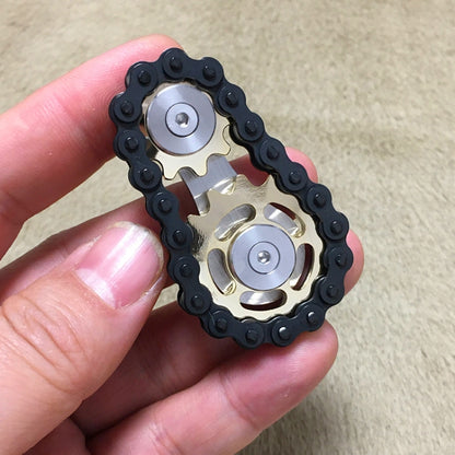 โซ่สีดำ Gyro ปลายนิ้ว Gyro EDC ของเล่นโลหะ Gear Sprocket Flywheel, Black Gold Plated, Black Full Stainless Steel, Black Gun Plated, Black Colorful